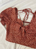 Burnt Orange Floral Crop Top