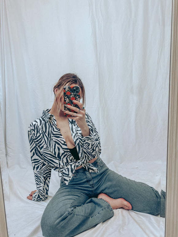 Zebra Chic Button Up