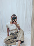 Khaki Wide Leg Pants