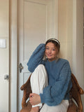 Cornflower Textured Bubble Sweater