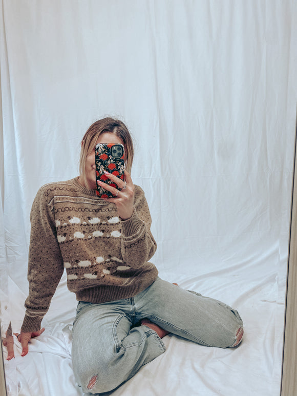 Tan Sheep Boho Sweater